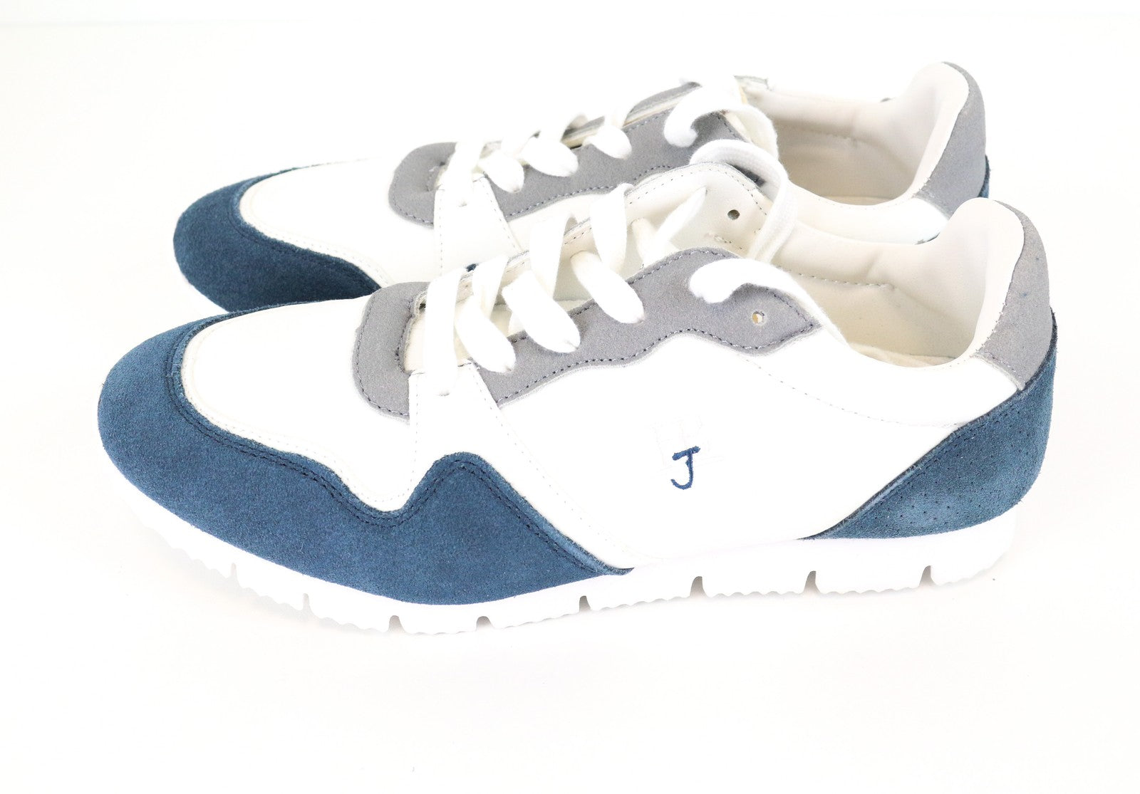 HARMONT & BLAINE Men Trainers EU40 White Blue Logo Laced Sneakers Low-Top Casual
