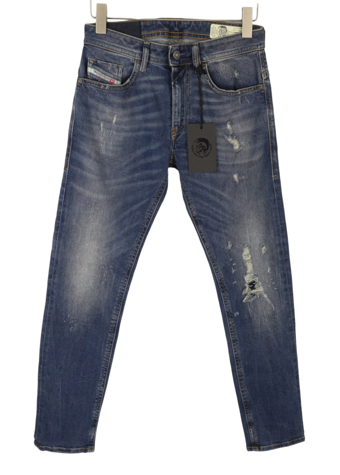 DIESEL Thommer 083AC Men Jeans W28/L30 Blue Distress Slim Skinny Fit Stretch