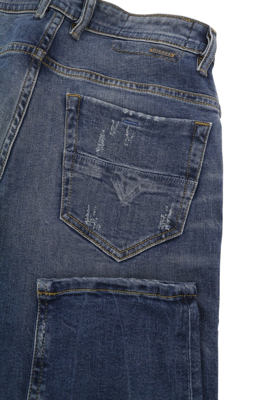 DIESEL Thommer 083AC Men Jeans W28/L30 Blue Distress Slim Skinny Fit Stretch