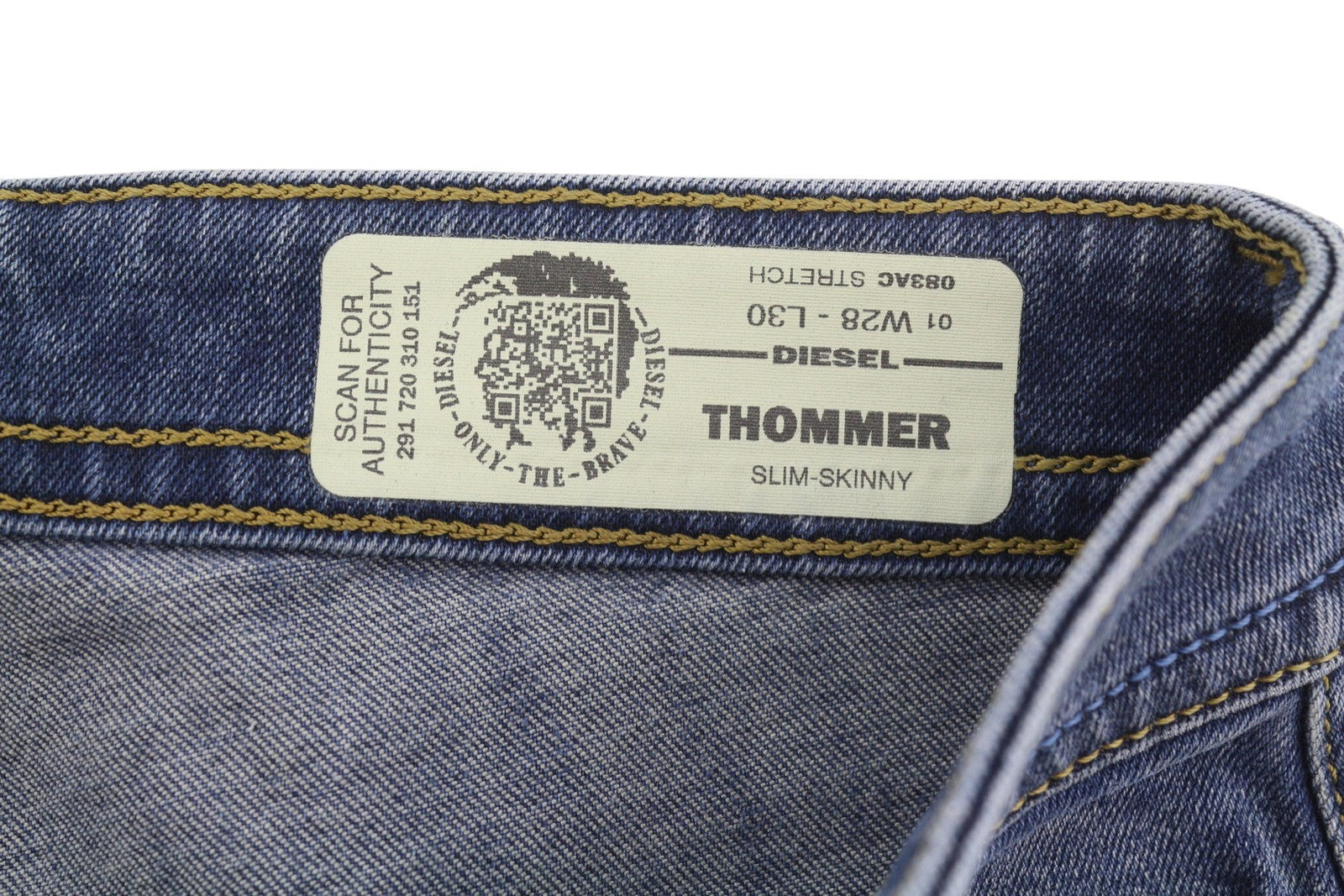 DIESEL Thommer 083AC Men Jeans W28/L30 Blue Distress Slim Skinny Fit Stretch