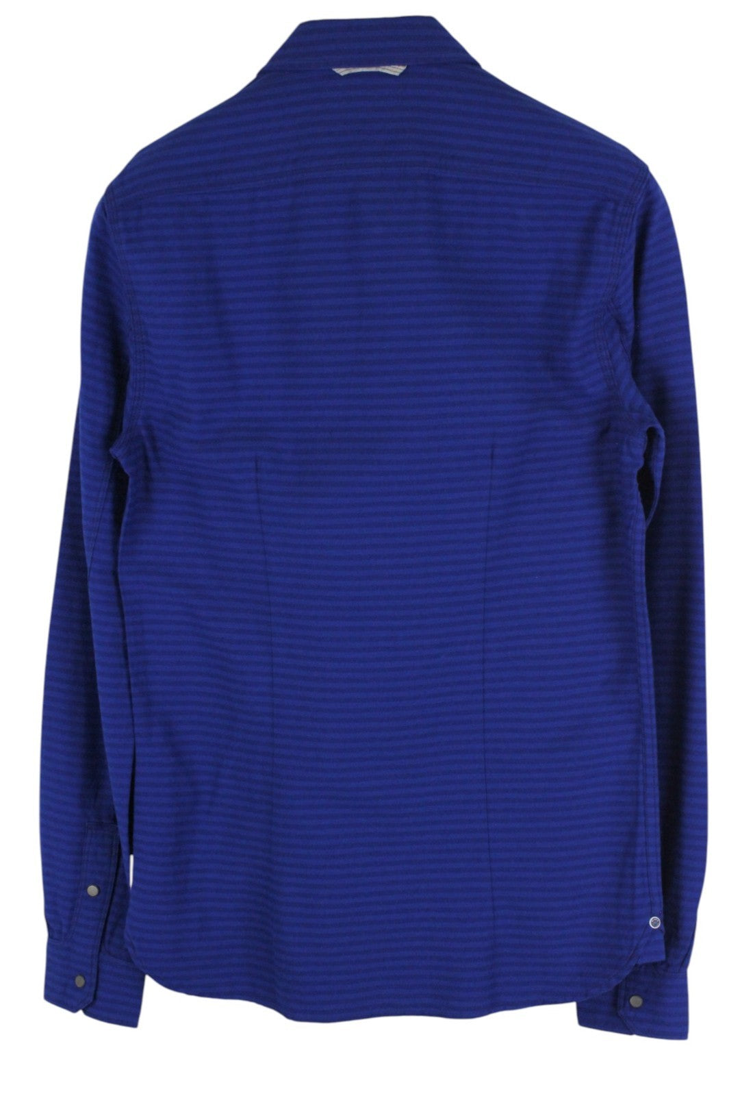 SCOTCH & SODA Ams Blauw Men Shirt S Blue Cotton Slim Snaps Striped Long Sleeve