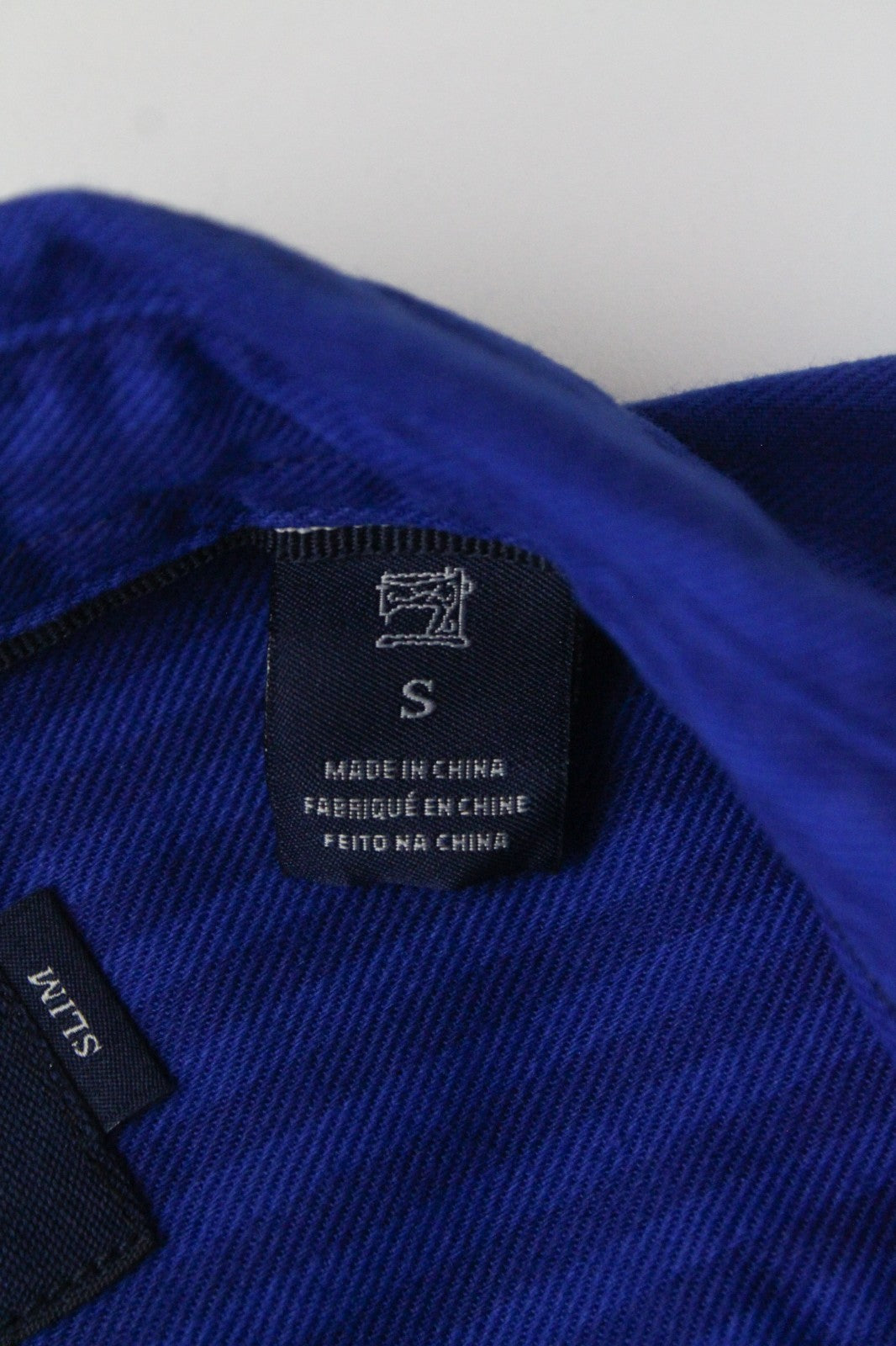 SCOTCH & SODA Ams Blauw Men Shirt S Blue Cotton Slim Snaps Striped Long Sleeve