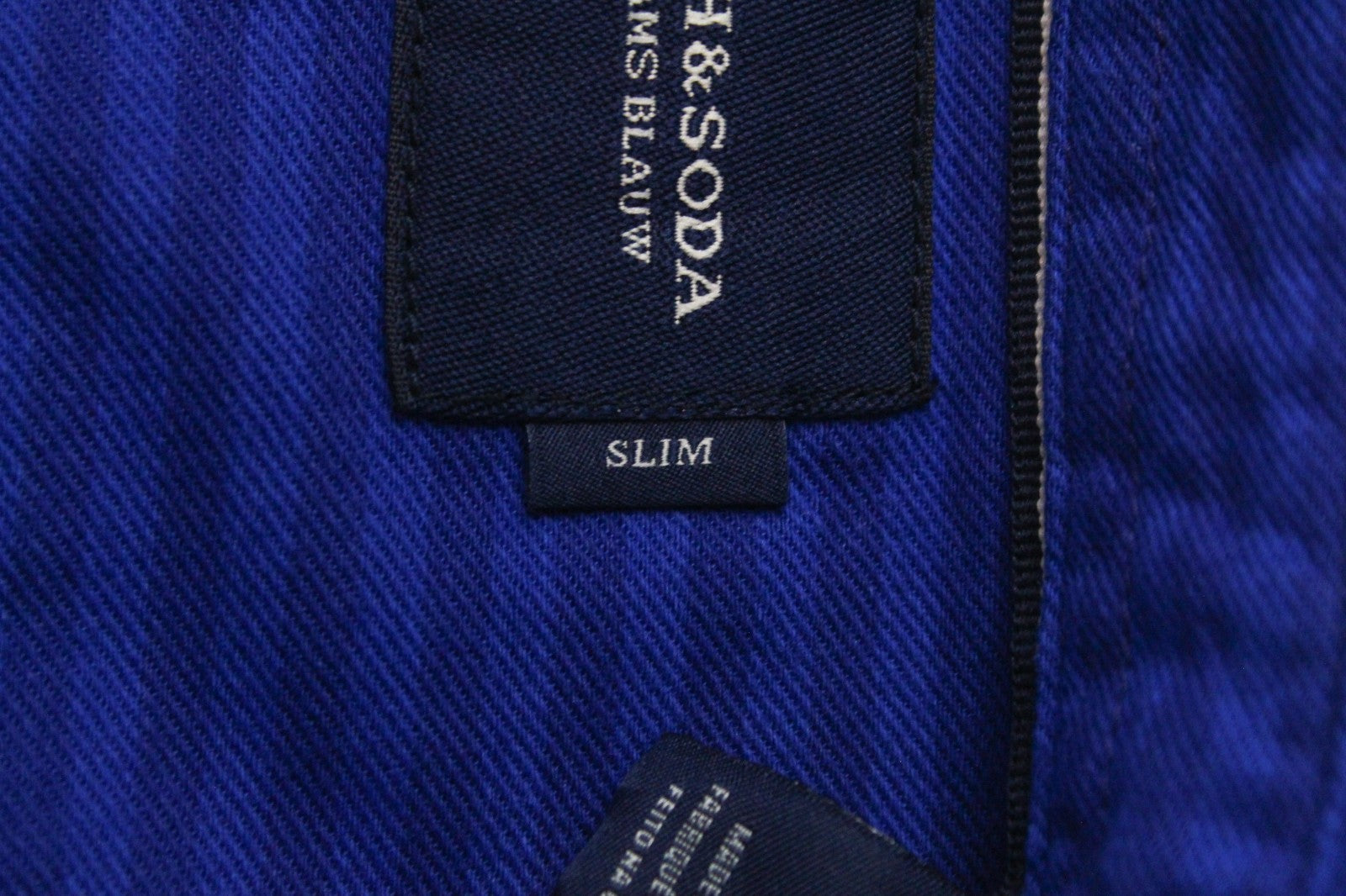 SCOTCH & SODA Ams Blauw Men Shirt S Blue Cotton Slim Snaps Striped Long Sleeve
