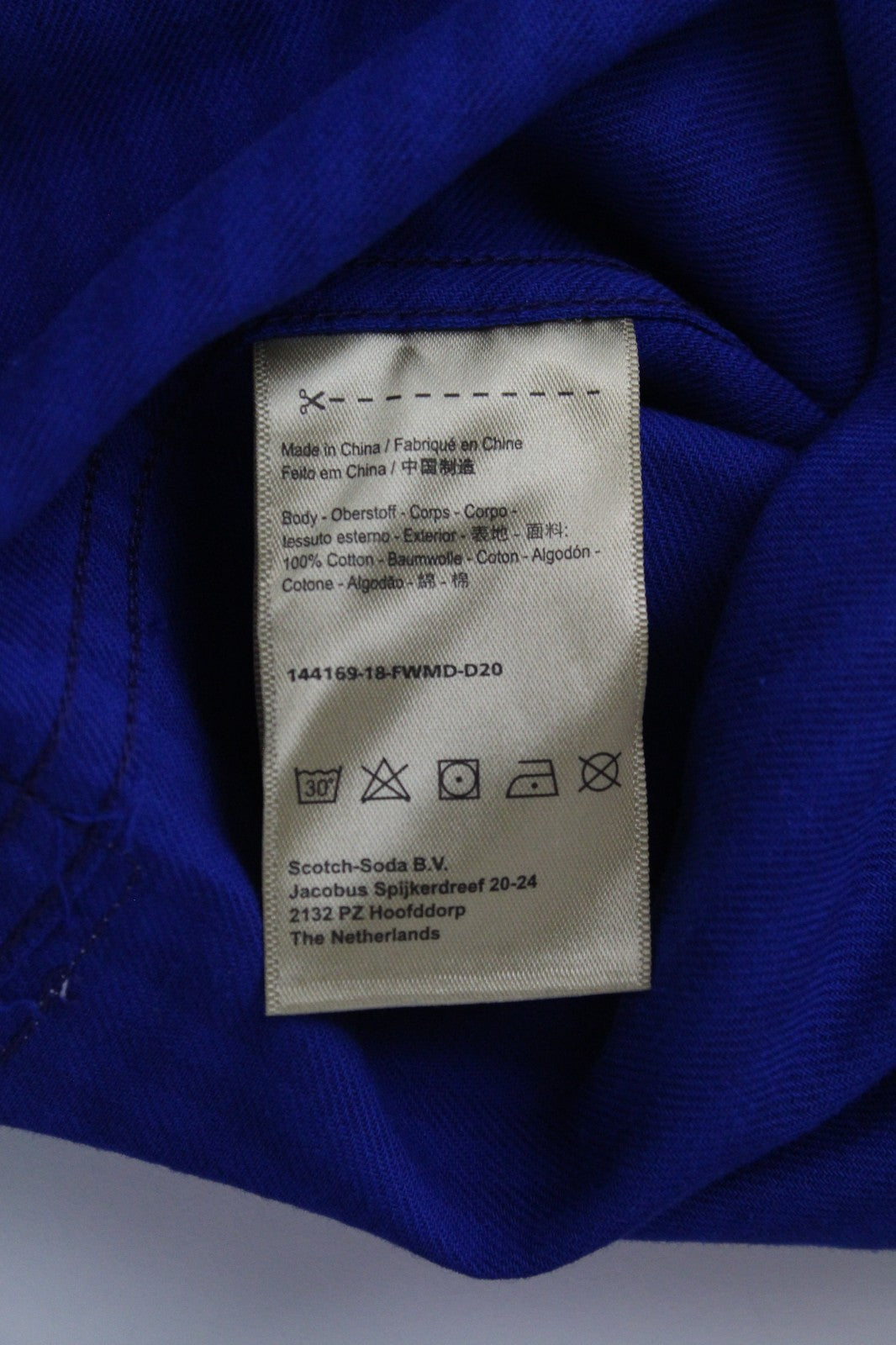 SCOTCH & SODA Ams Blauw Men Shirt S Blue Cotton Slim Snaps Striped Long Sleeve