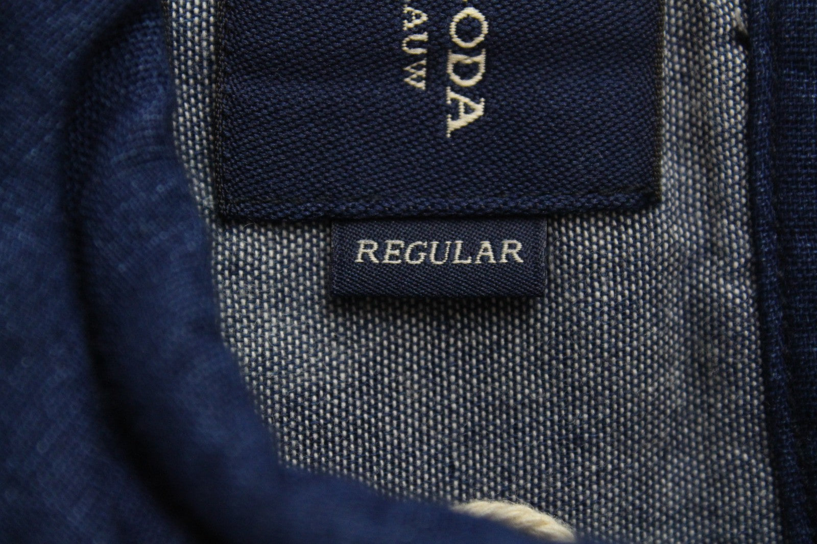 SCOTCH & SODA Ams Blauw Men Shirt S Navy Pure Cotton Patterned Long Sleeved