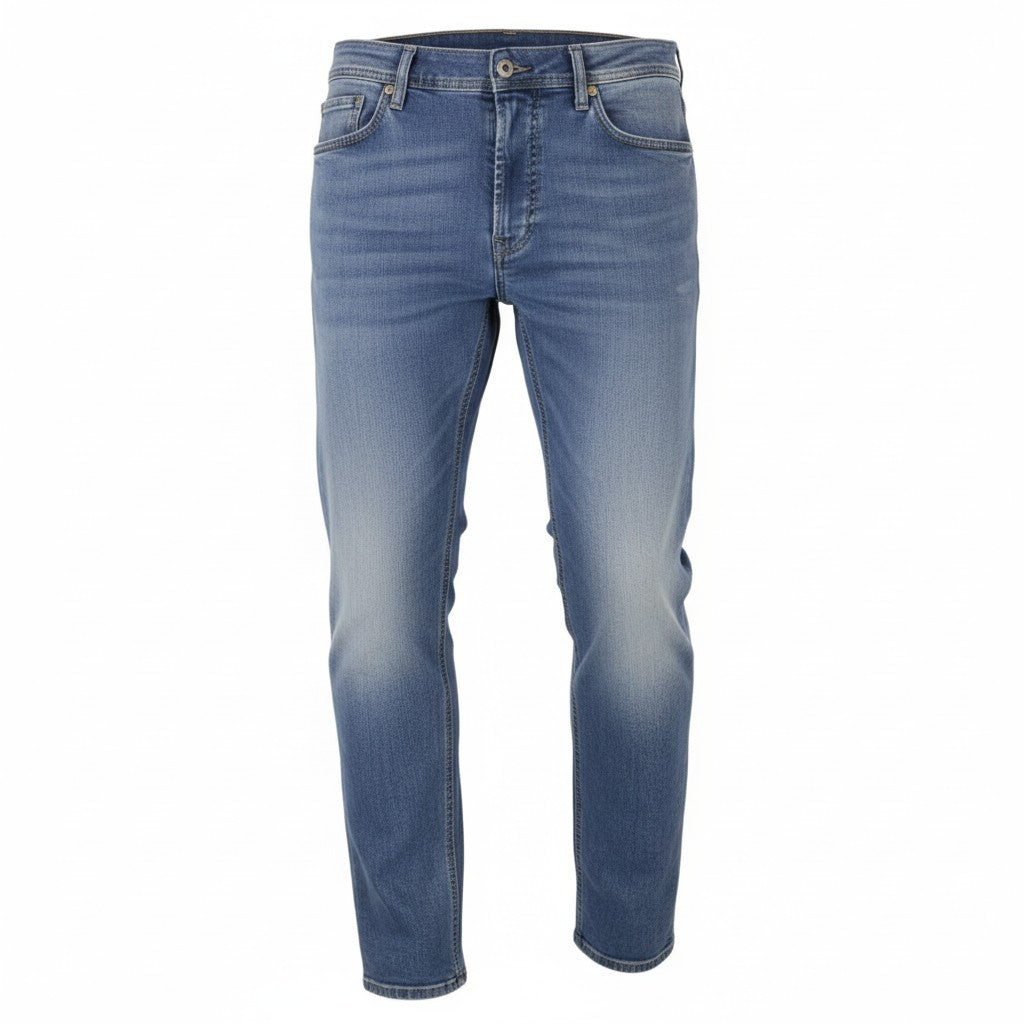 DIESEL Tepphar 0842H Men Jeans W33/L32 Blue Faded Whiskers Slim Carrot Stretch