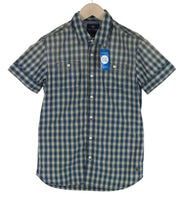 SCOTCH & SODA Ams Couture Men Shirt S Blue Pure Cotton Short Sleeved Checked