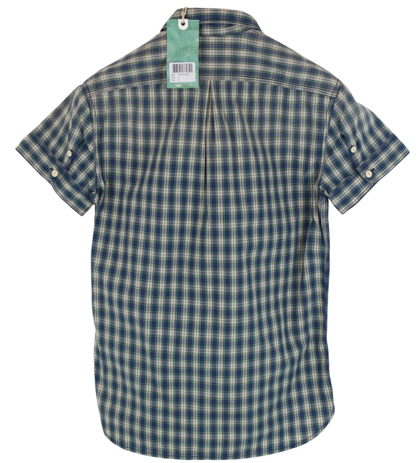 SCOTCH & SODA Ams Couture Men Shirt S Blue Pure Cotton Short Sleeved Checked