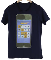 VKING Men T-Shirt S Navy Pure Cotton Phone Logo Short Sleeved Pull On