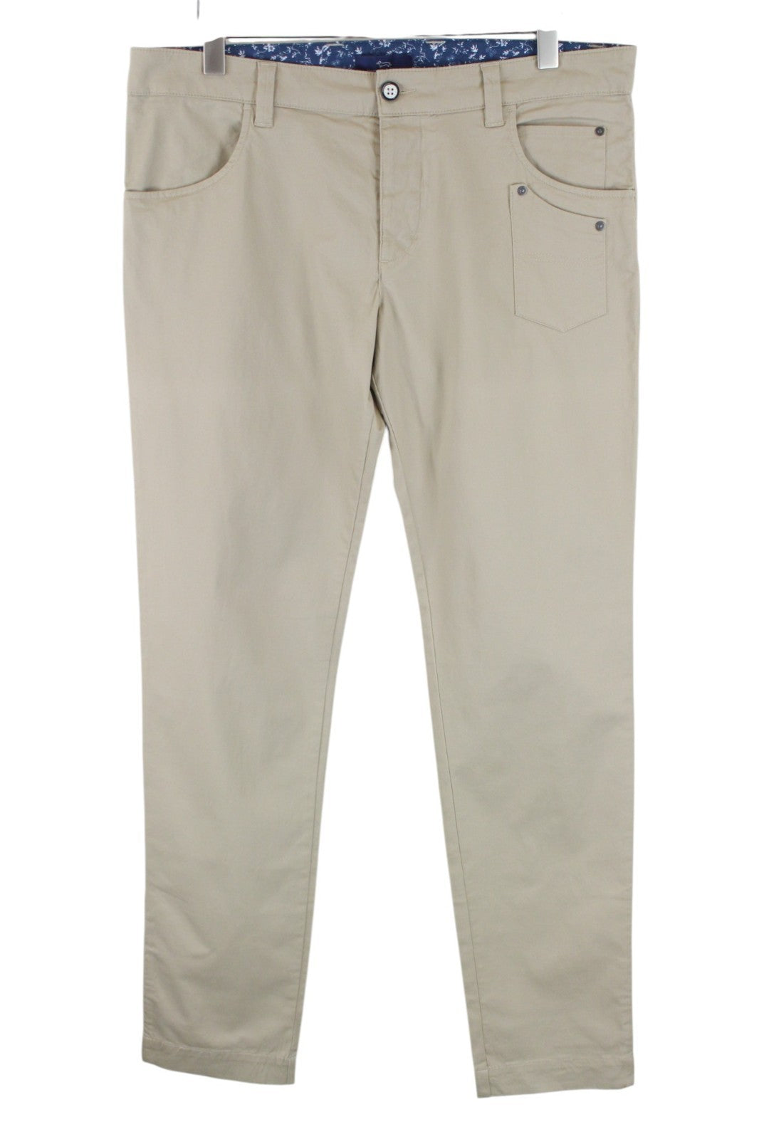 HARMONT & BLAINE Men Trousers 52 Sand Brown Narrow Cotton Stretch Flat Front