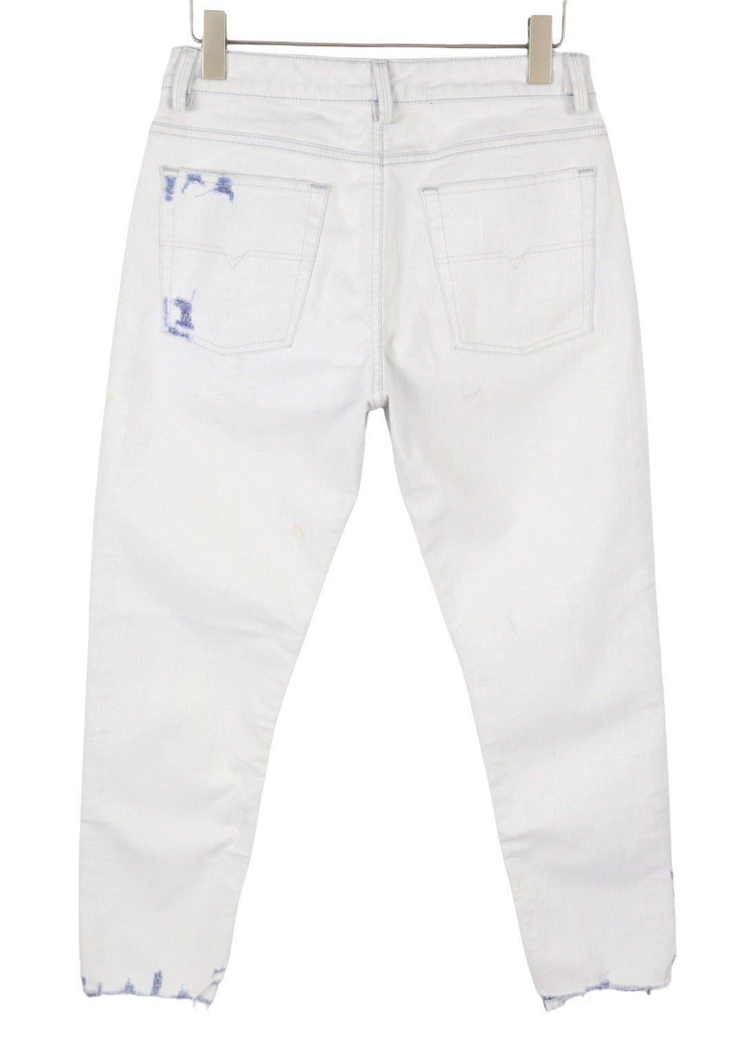 DIESEL Neekhol 003W7 Women Jeans W30/L32 White Distress Regular Straight Denim