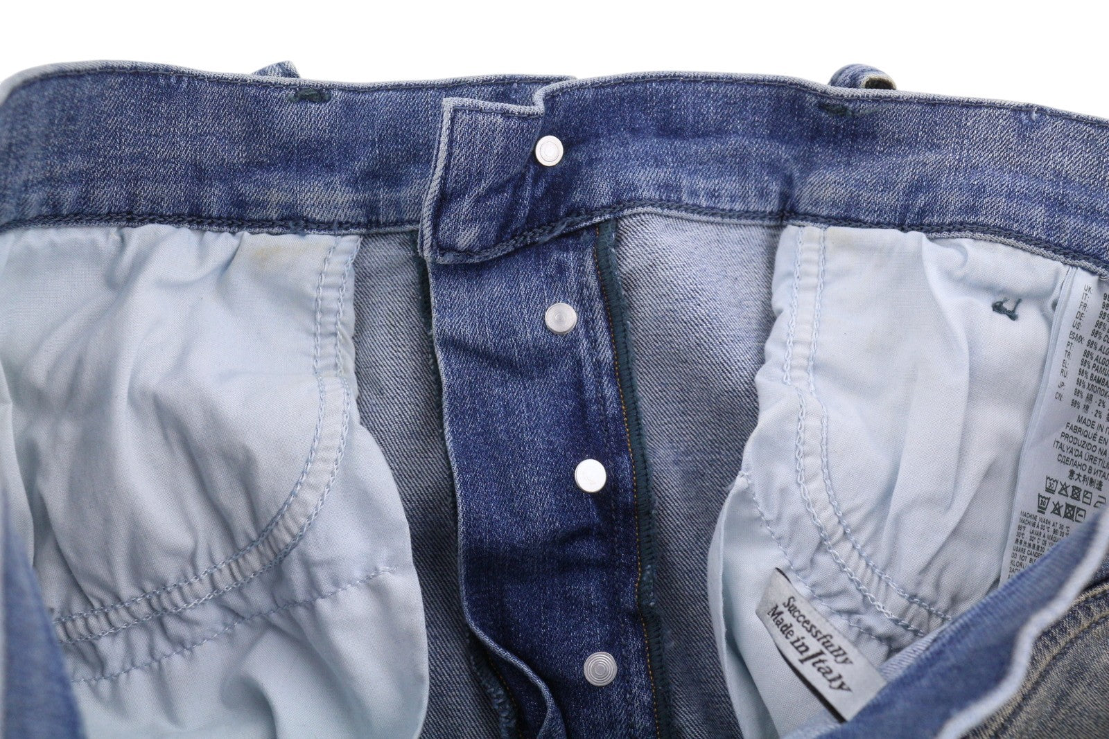 DIESEL D-Vider 084AQ Men Jeans W30/L32 Blue Distress Faded Aged Look Drop Crotch