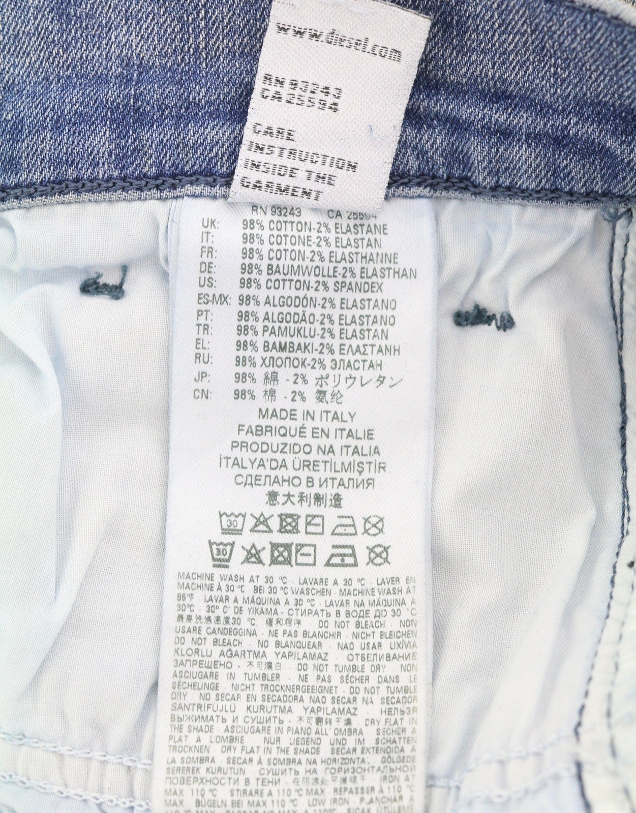 DIESEL D-Vider 084AQ Men Jeans W30/L32 Blue Distress Faded Aged Look Drop Crotch