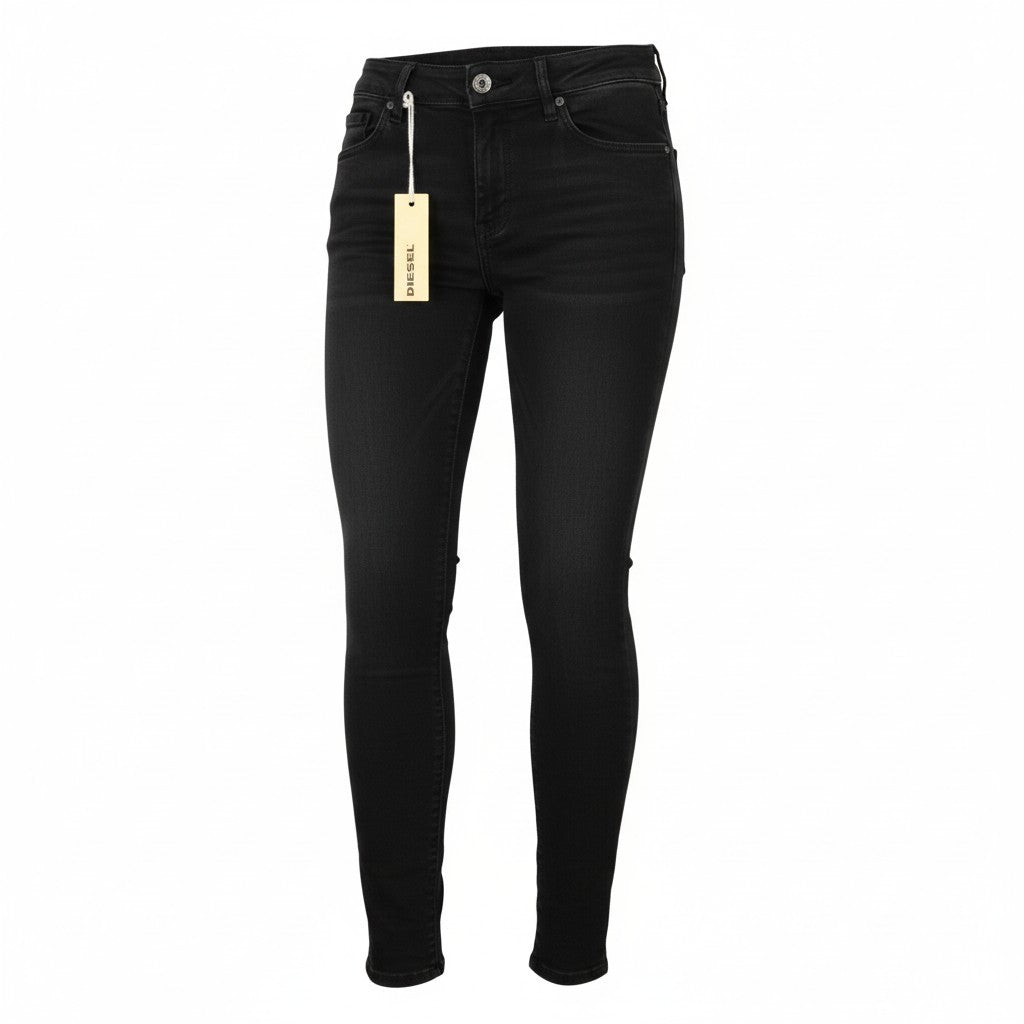 DIESEL Grupee 0R84A Women Jeans W23/L32 Black Super Slim Skinny Low Waist
