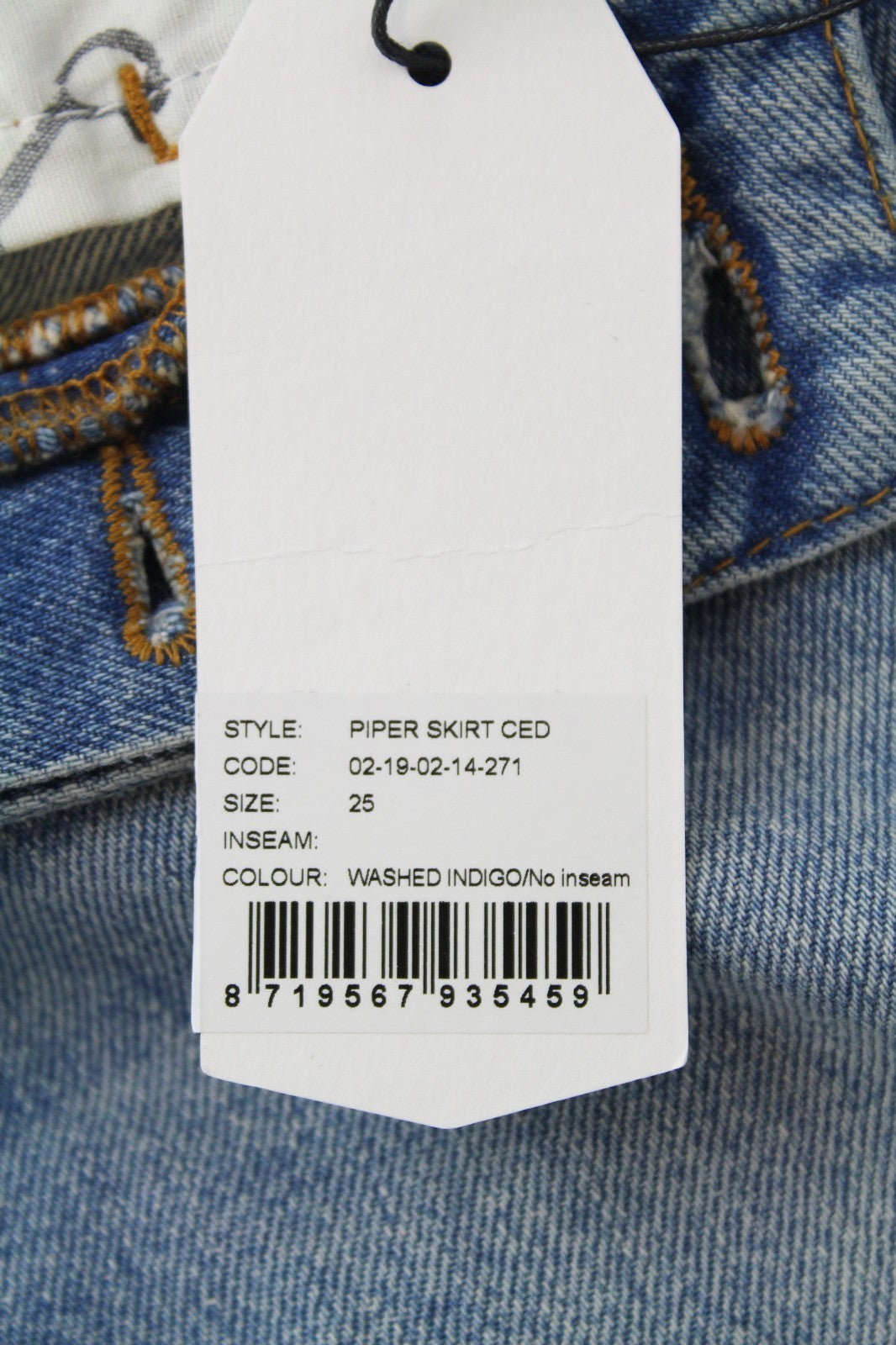 DENHAM Piper Women Skirt W25 Blue Pure Cotton Denim Washed Pocketed 5-Pocket