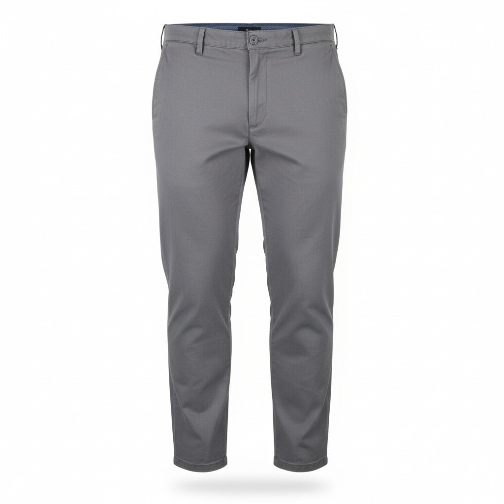 HARMONT & BLAINE Men Trousers 54 W37 Grey Regular Fit Turn-Up Chino