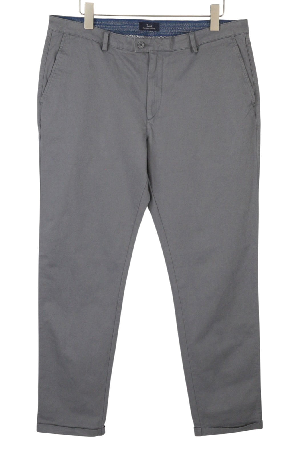 HARMONT & BLAINE Men Trousers 54 W37 Grey Regular Fit Turn-Up Chino