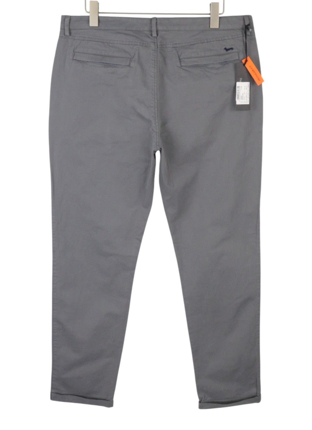 HARMONT & BLAINE Men Trousers 54 W37 Grey Regular Fit Turn-Up Chino