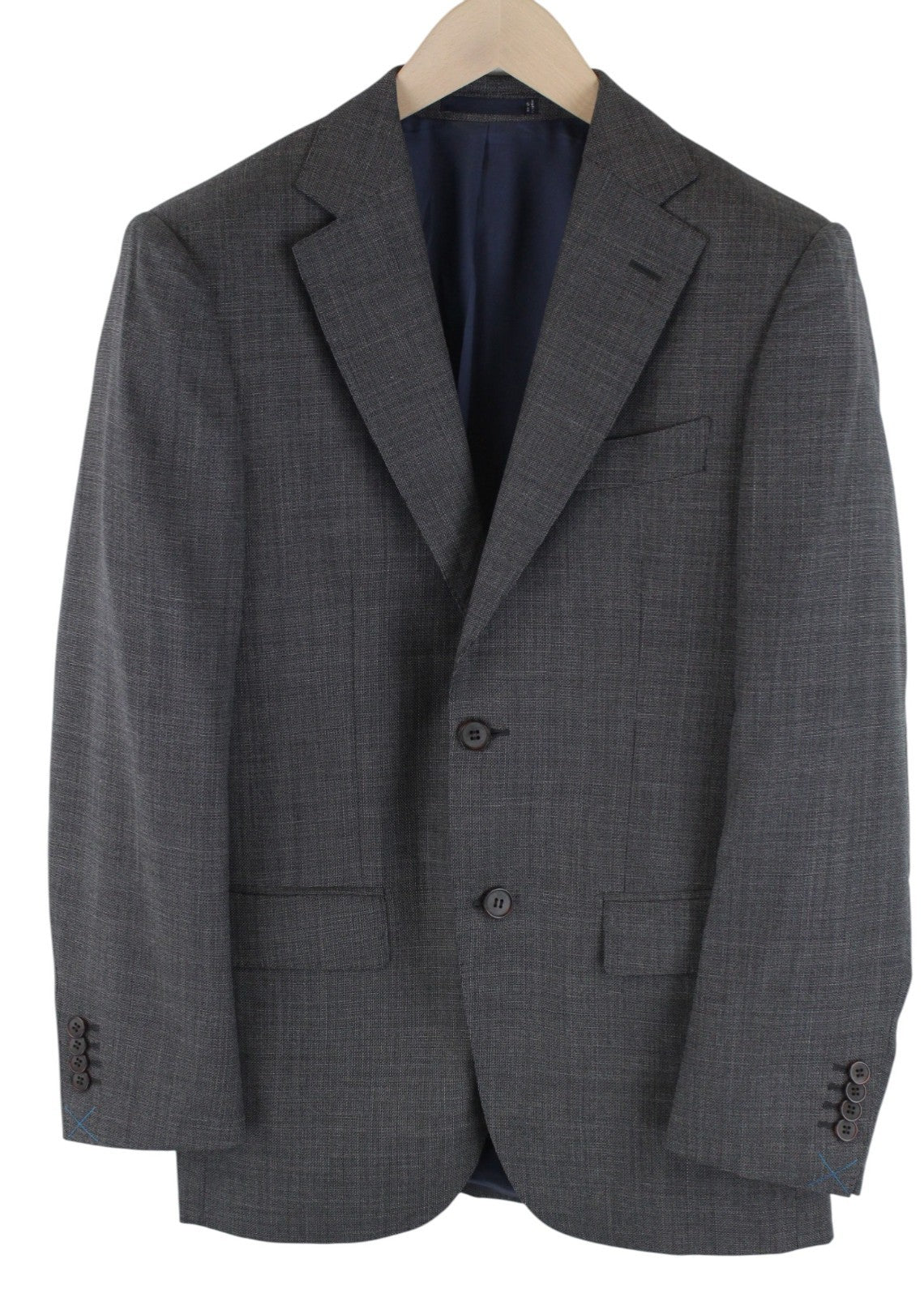 SUITSUPPLY Napoli Men Blazer UK34R Pure Wool Super 110's Single-Breasted Grey