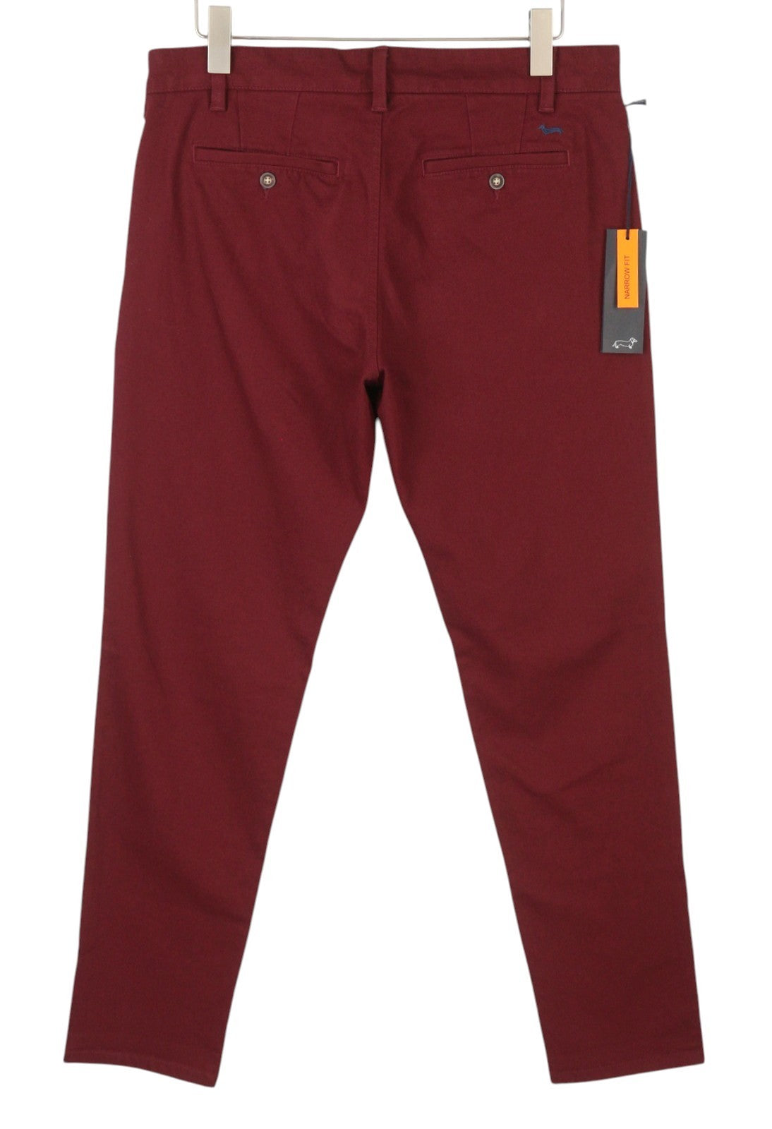 HARMONT & BLAINE Men Trousers 50 W36 Burgundy Narrow Fit Zip Fly Chino