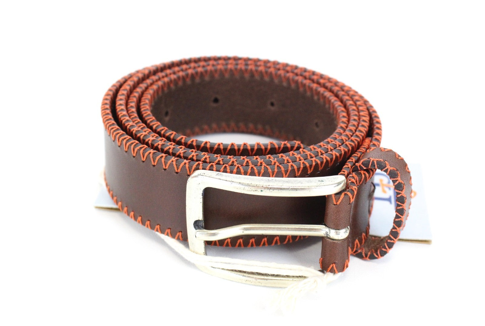 HARMONT & BLAINE Men Belt 105 cm Brown Genuine Leather Round-End Buckled*