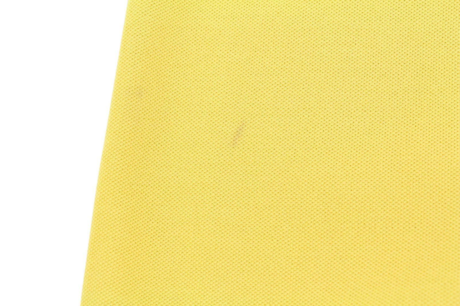STATE OF ART Men Polos L Yellow Half Button Patch Logo Short Sleeved