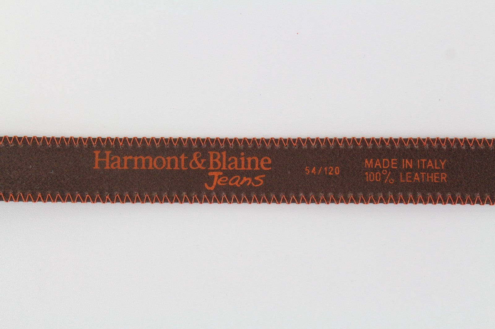 HARMONT & BLAINE Men Belt 120 cm Genuine Leather Metal Buckled Threaded Brown