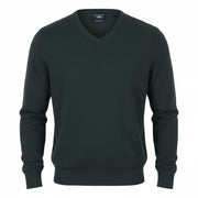 STATE OF ART Men Jumper S Dark Grey Melange Knitted V-Neck Pull On