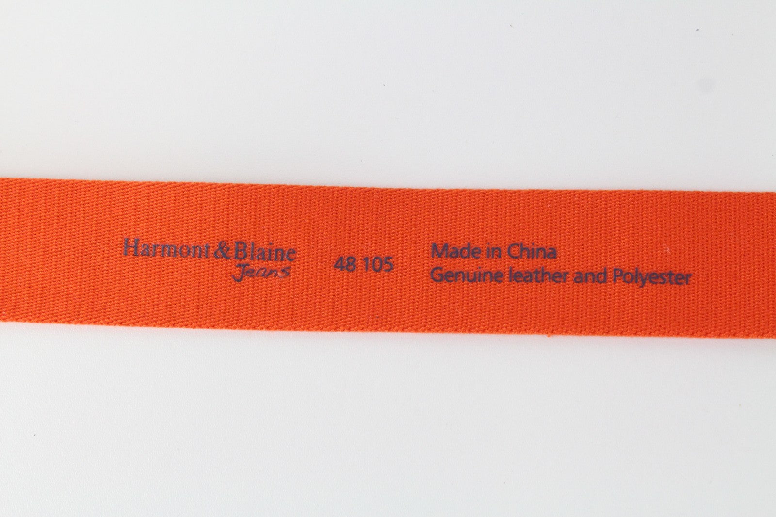 HARMONT & BLAINE Men Belt 105 cm Beige Leather Detailed Square-Ended Orange