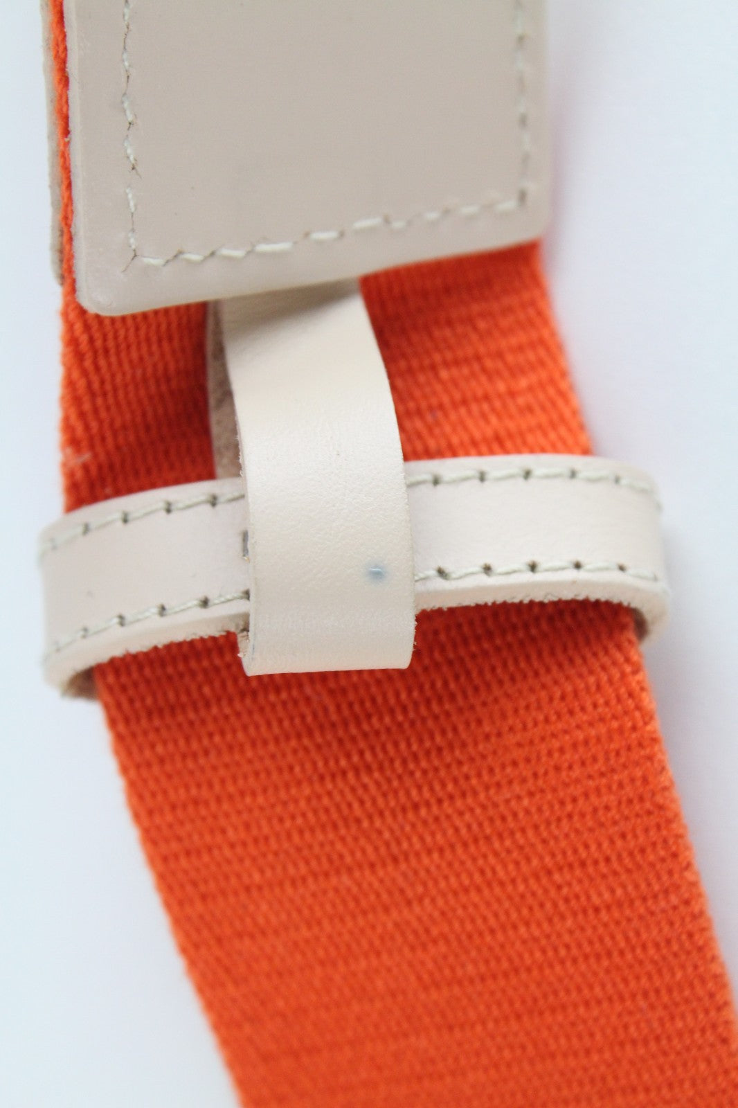HARMONT & BLAINE Men Belt 110 cm Orange Beige Leather Details Squared-End