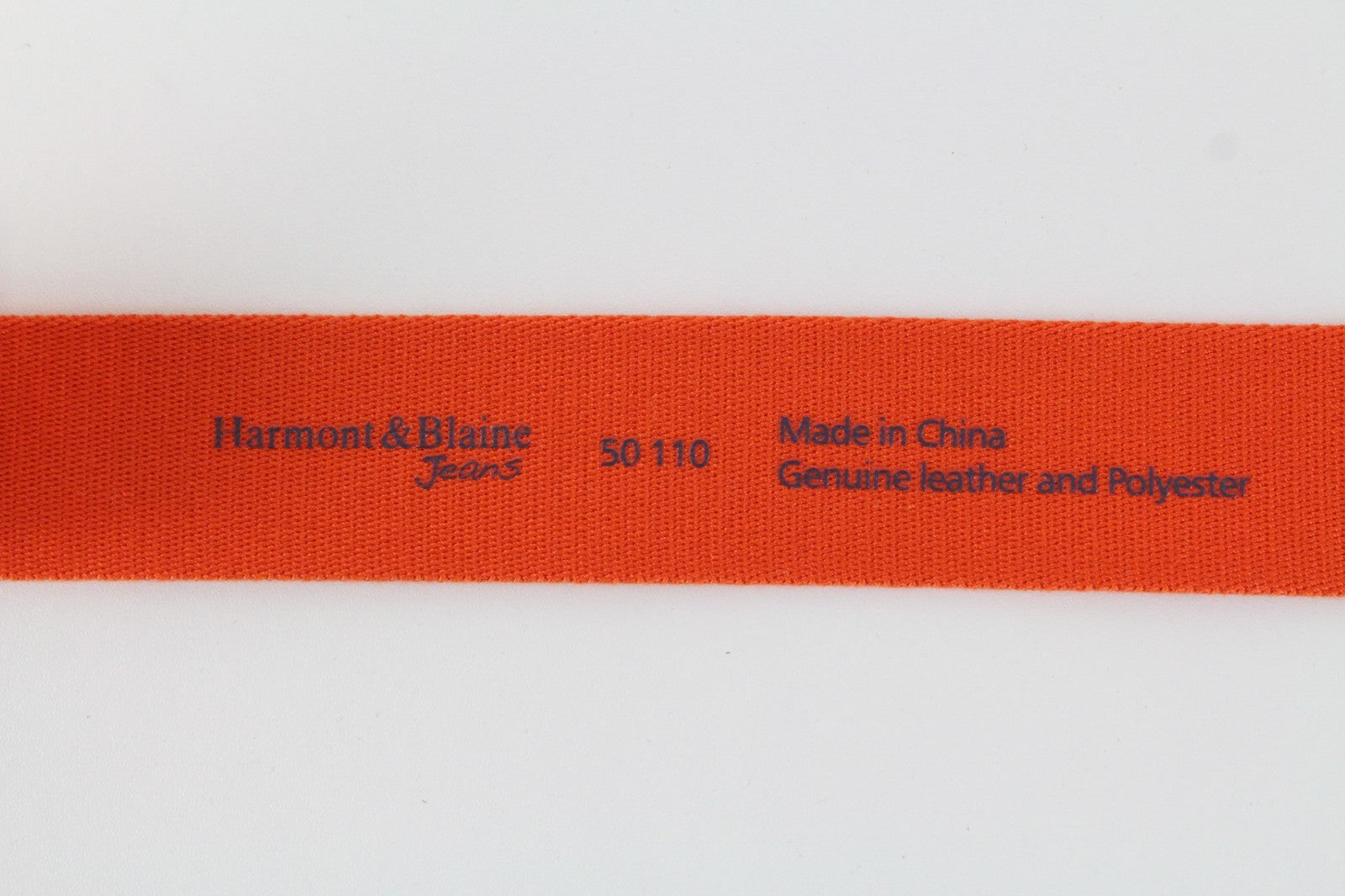 HARMONT & BLAINE Men Belt 110 cm Orange Beige Leather Details Squared-End