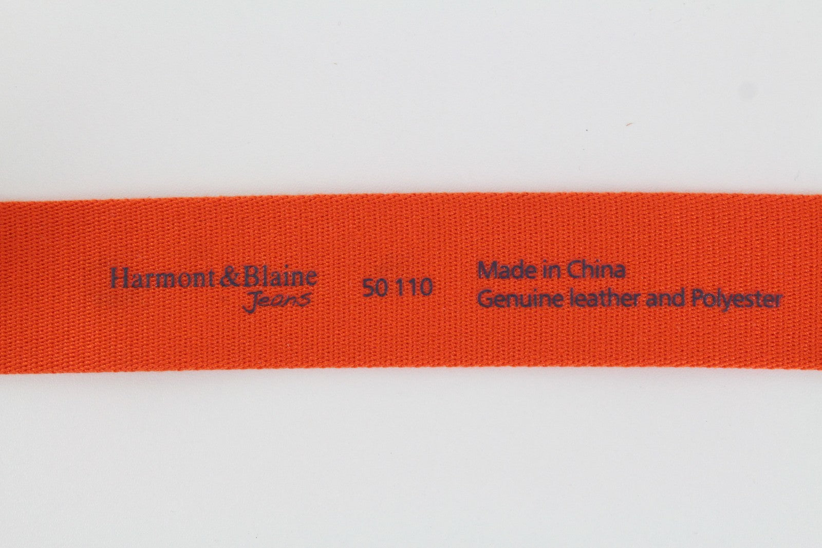 HARMONT & BLAINE Men Belt 110 cm Orange Metal Buckle Casual Polyester Logo