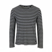 SCOTCH & SODA Men Sweatshirt M Black Striped Crew Neck Long Sleeve Pull On