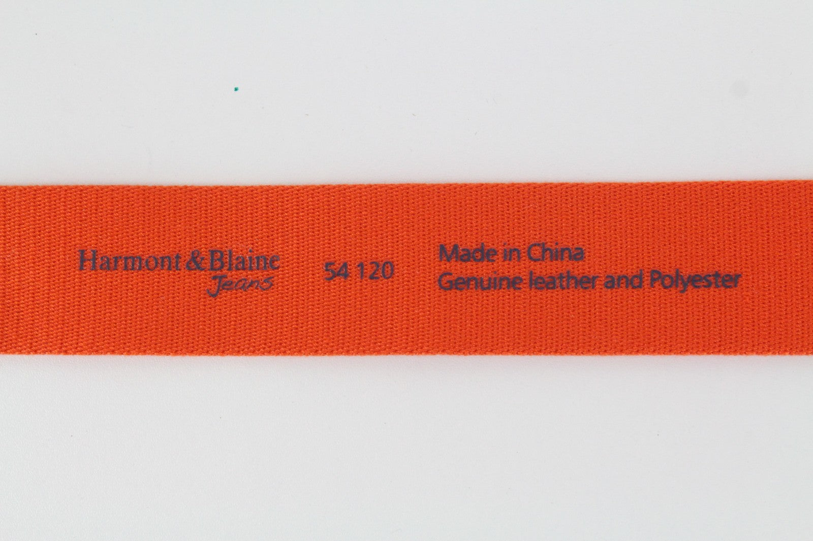 HARMONT & BLAINE Men Belt 120 cm Orange Detailed Squared-End Metal Buckled*