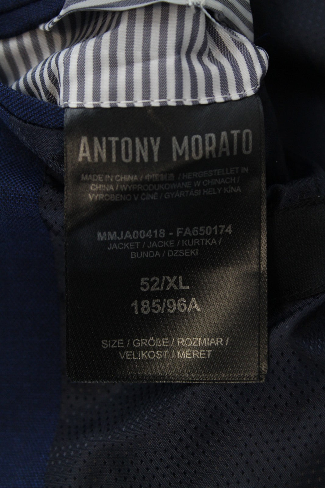 ANTONY MORATO Bonnie Men Blazer XL Dark Blue Slim Notch Classic Vented RRP149