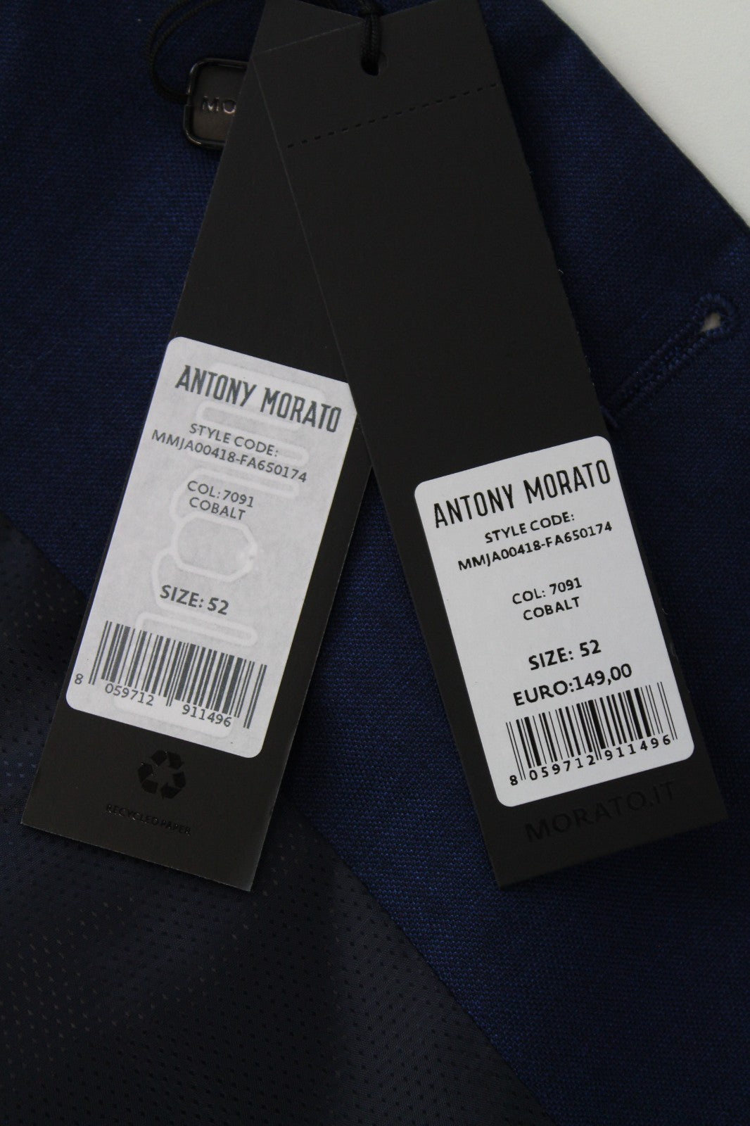 ANTONY MORATO Bonnie Men Blazer XL Dark Blue Slim Notch Classic Vented RRP149