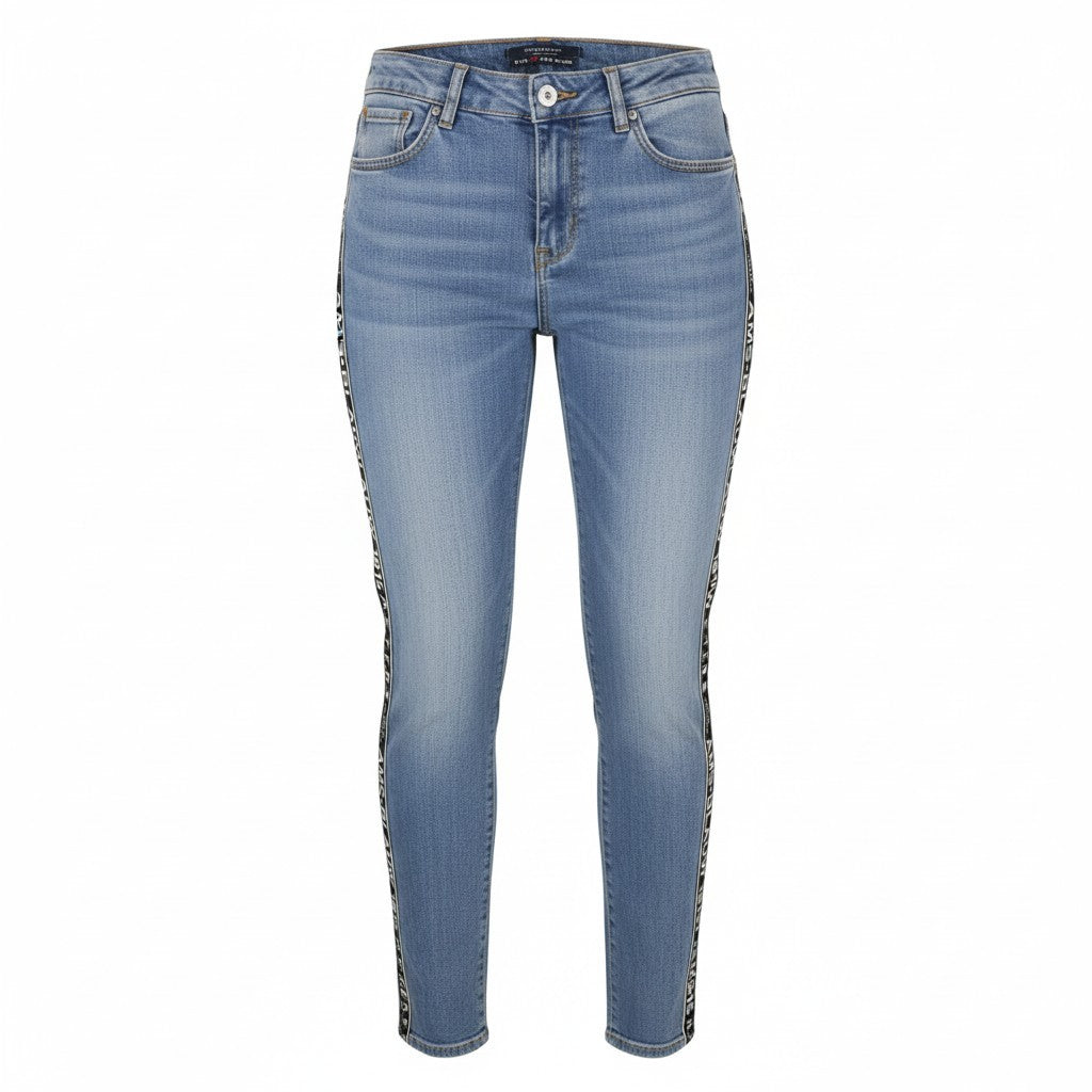 SCOTCH & SODA Women Jeans W24/L32 Blue Whiskers Faded Petite Slim Boyfriend
