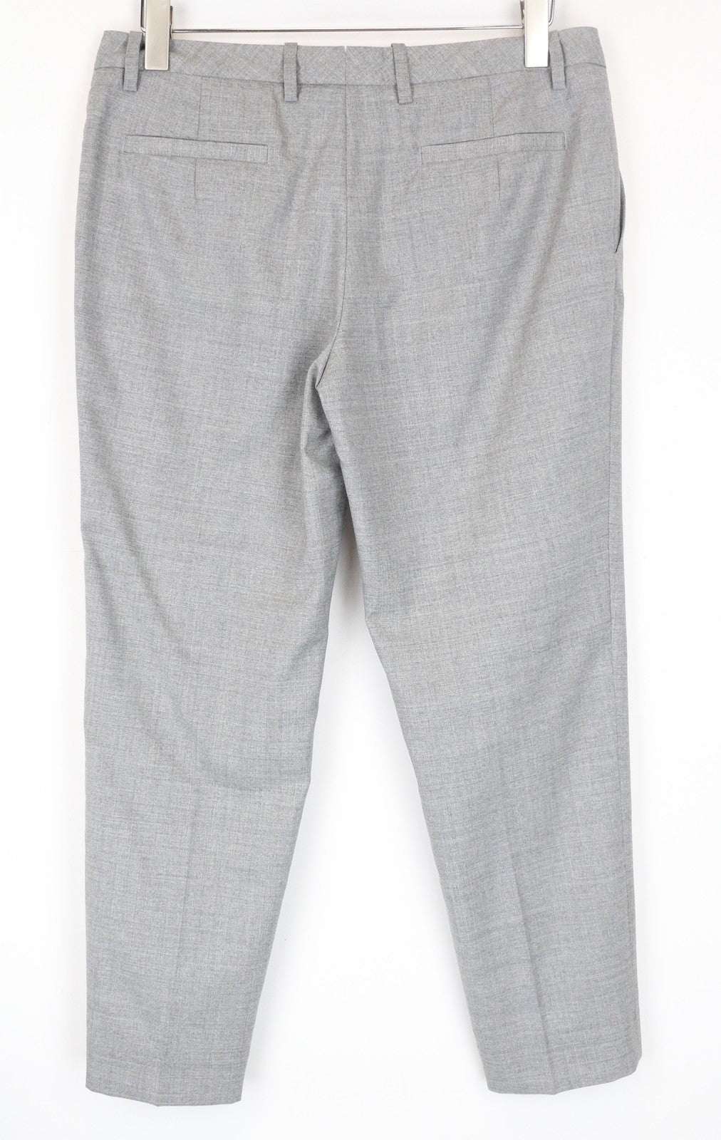 SUISTUDIO Robin Women Trousers UK14S Grey Pure Wool Pleated Front Classic