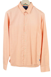 SCOTCH & SODA Ams Couture Men Shirt M Orange Pure Cotton Long Sleeve Button-Up