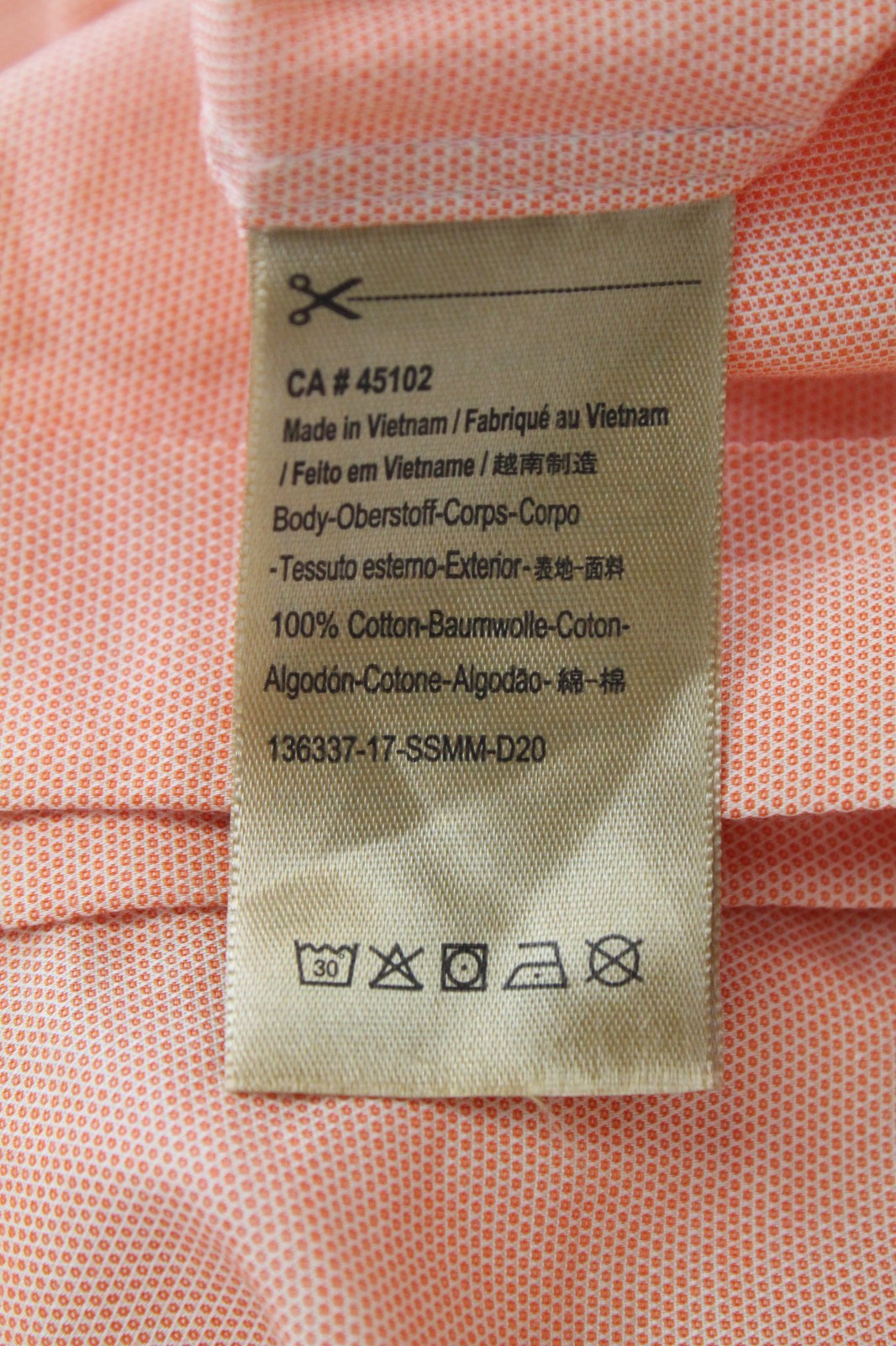 SCOTCH & SODA Ams Couture Men Shirt M Orange Pure Cotton Long Sleeve Button-Up