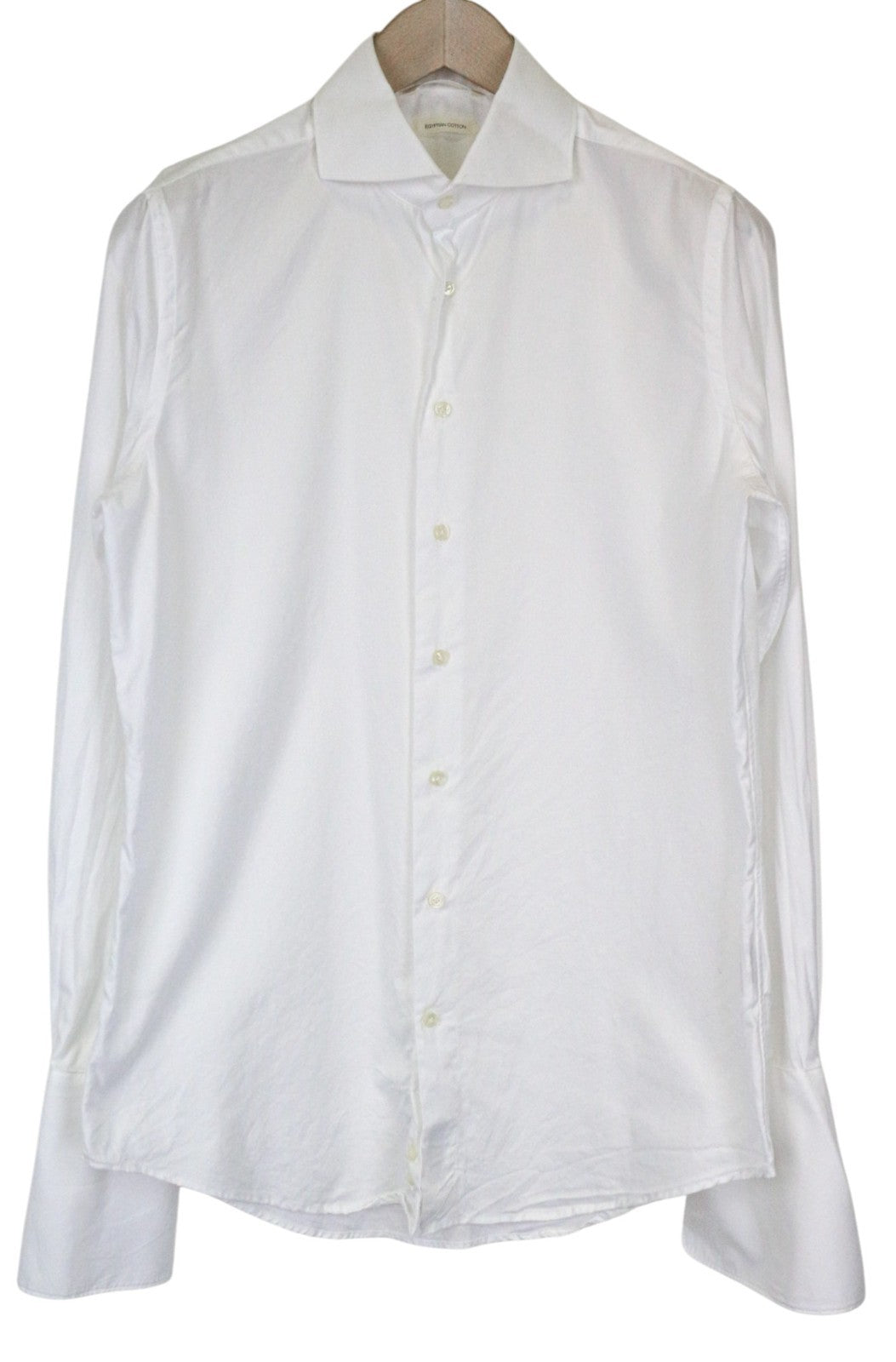 SUITSUPPLY Men's Formal Shirt 40/15 3/4 Slim White Cotton Cutaway Twill