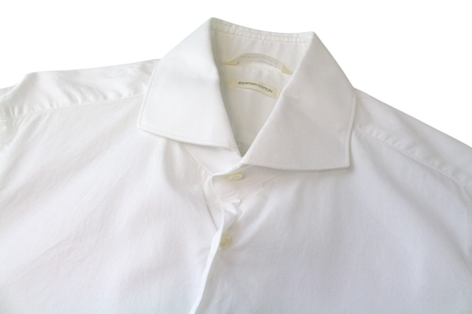 SUITSUPPLY Men's Formal Shirt 40/15 3/4 Slim White Cotton Cutaway Twill