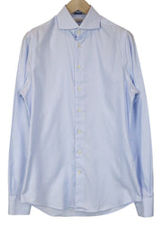 SUITSUPPLY Men's Formal Shirt 39L/15 1/2L Extra Slim Blue Cotton Striped