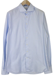 SUITSUPPLY Men's Formal Shirt 43L/17L Extra Slim Blue Cotton Stripe Pattern