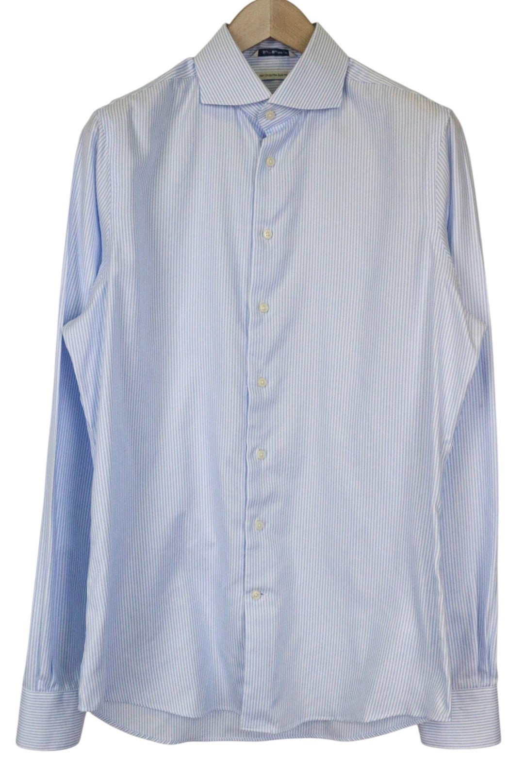 SUITSUPPLY Men's Formal Shirt 41L/16L Extra Slim Blue Cotton Striped Twill