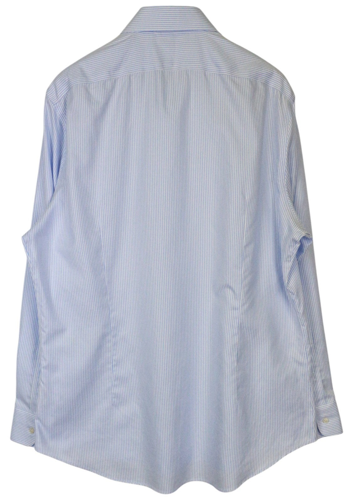 SUITSUPPLY Men's Formal Shirt 45/17 3/4 Extra Slim Blue Cotton Striped Sleeve