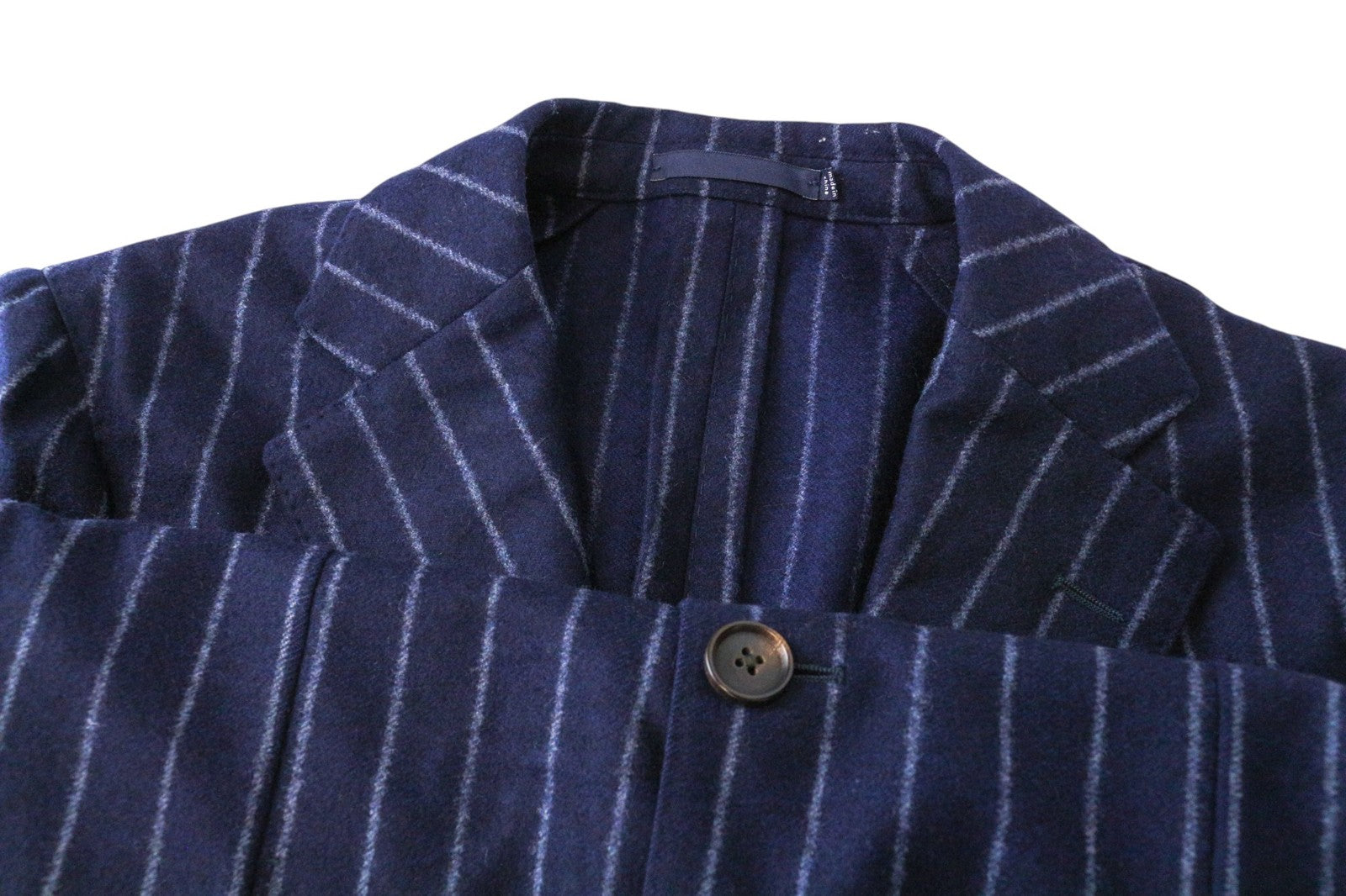 SUITSUPPLY Havana Men Suit UK36R Blue Slim Pure Wool Unlined Striped 2 Piece