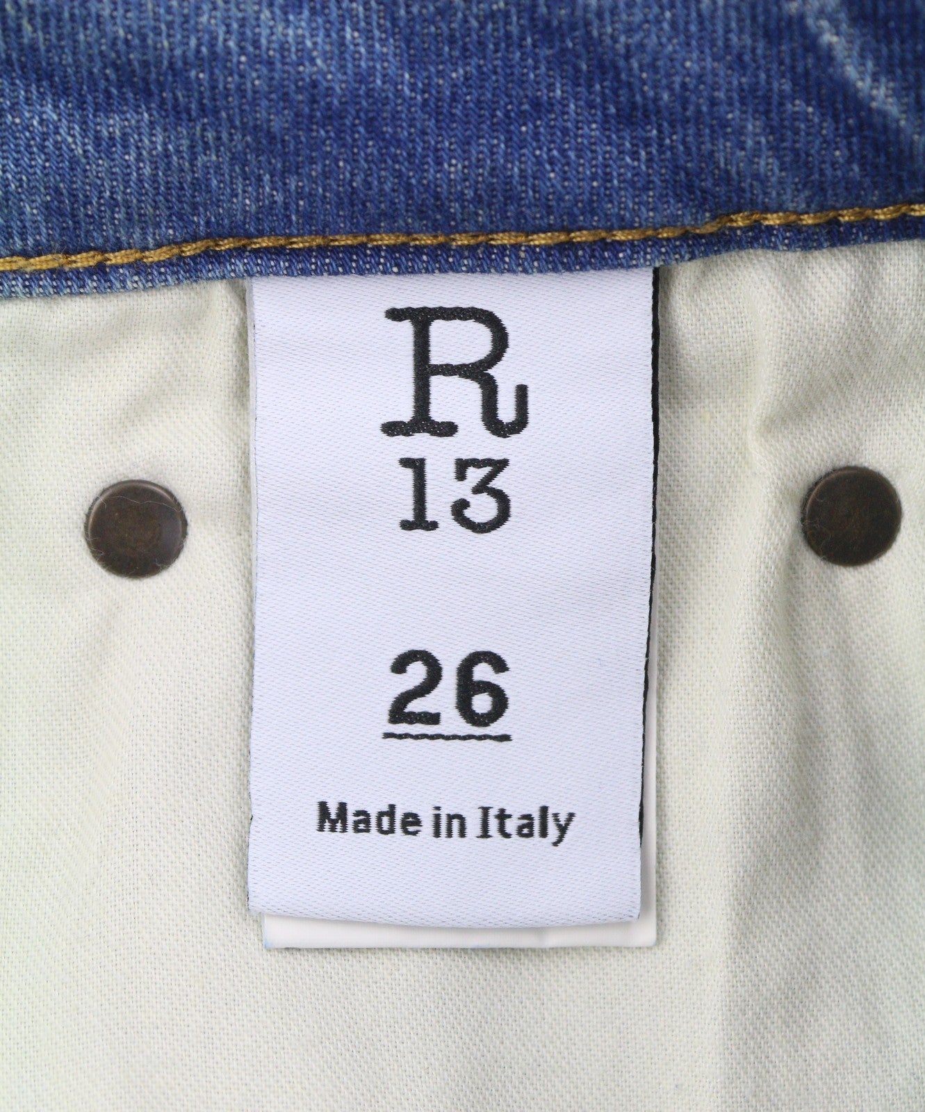 R13 Kick Fit Women Jeans 26 Kelly Stretch Cropped Whiskers Faded Blue PS26