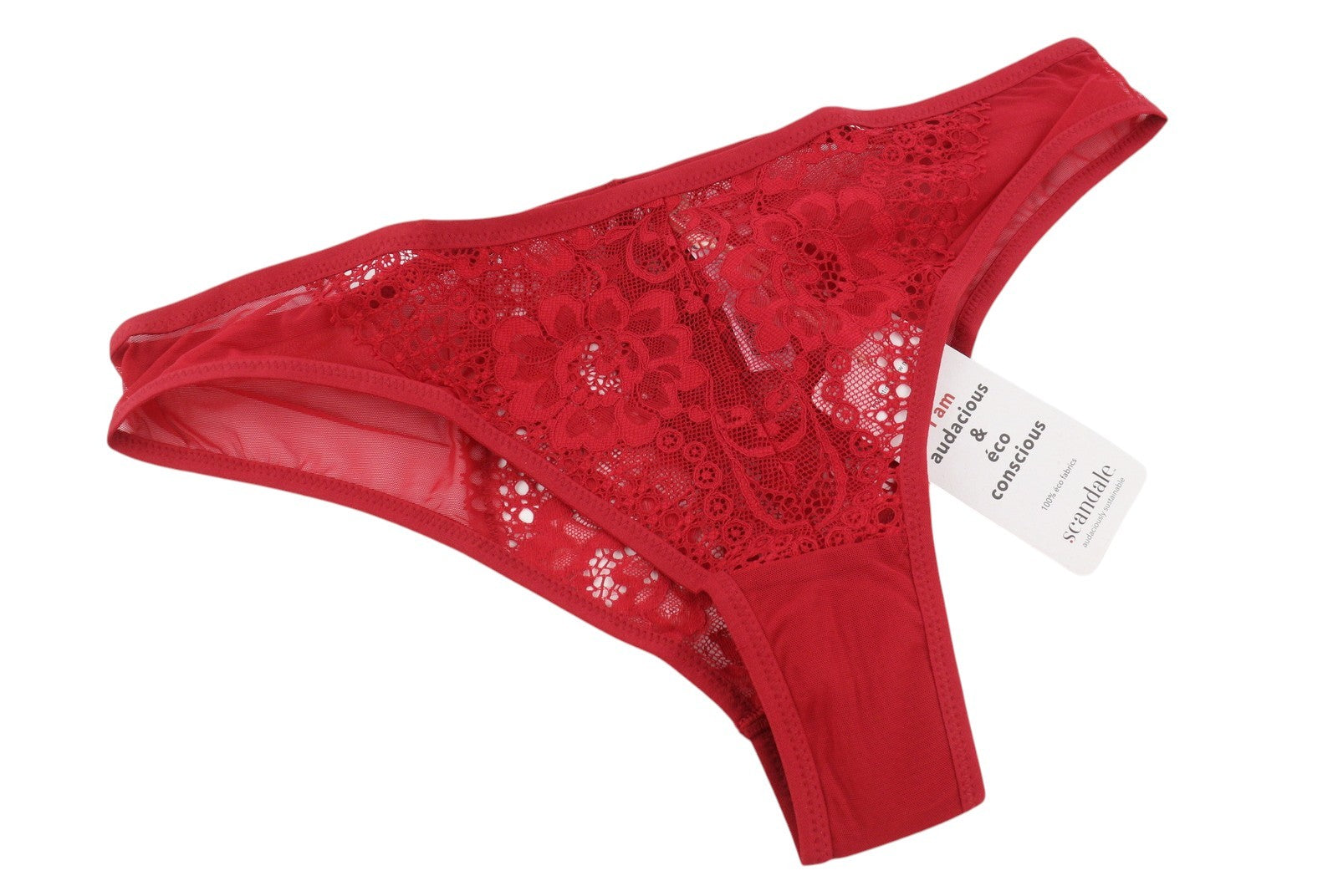 SCANDALE Le Bresilien Sensual-Red Women Panties XL Brazilian Laces Insert
