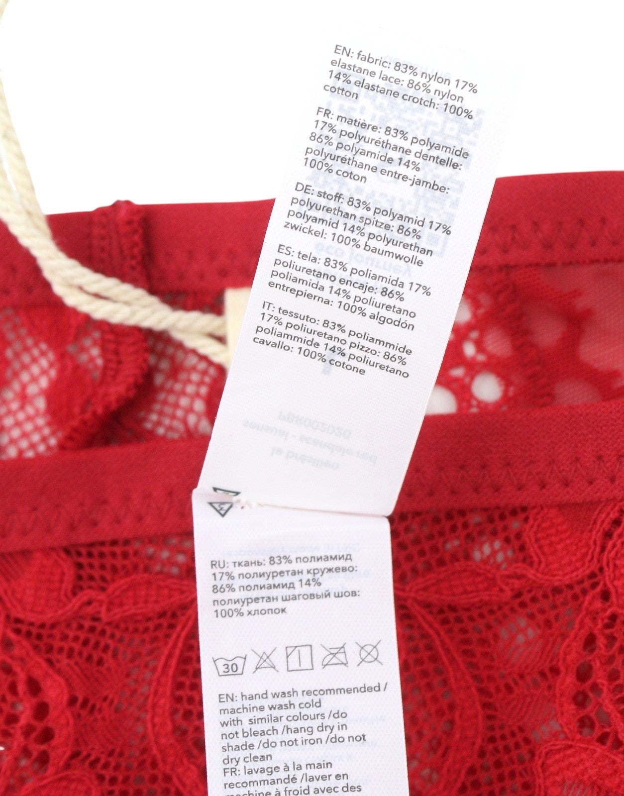 SCANDALE Le Bresilien Sensual-Red Women Panties XL Brazilian Laces Insert